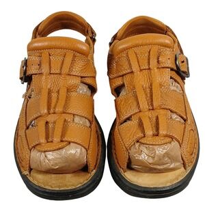 Earth Shoe Floater 5 Men 9.5 Tan Leather Fisherman Sandal 5201497 Coastal Rugged